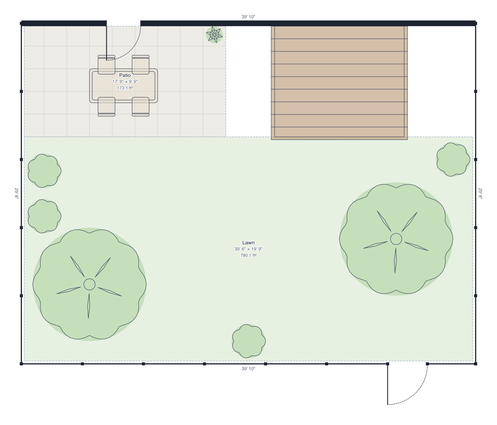 Back garden floor plan