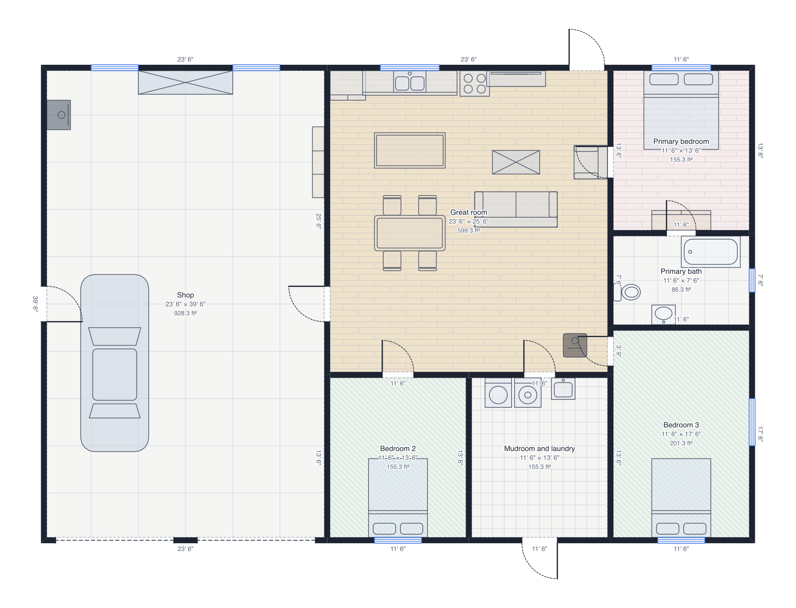 Barndominium floor plan