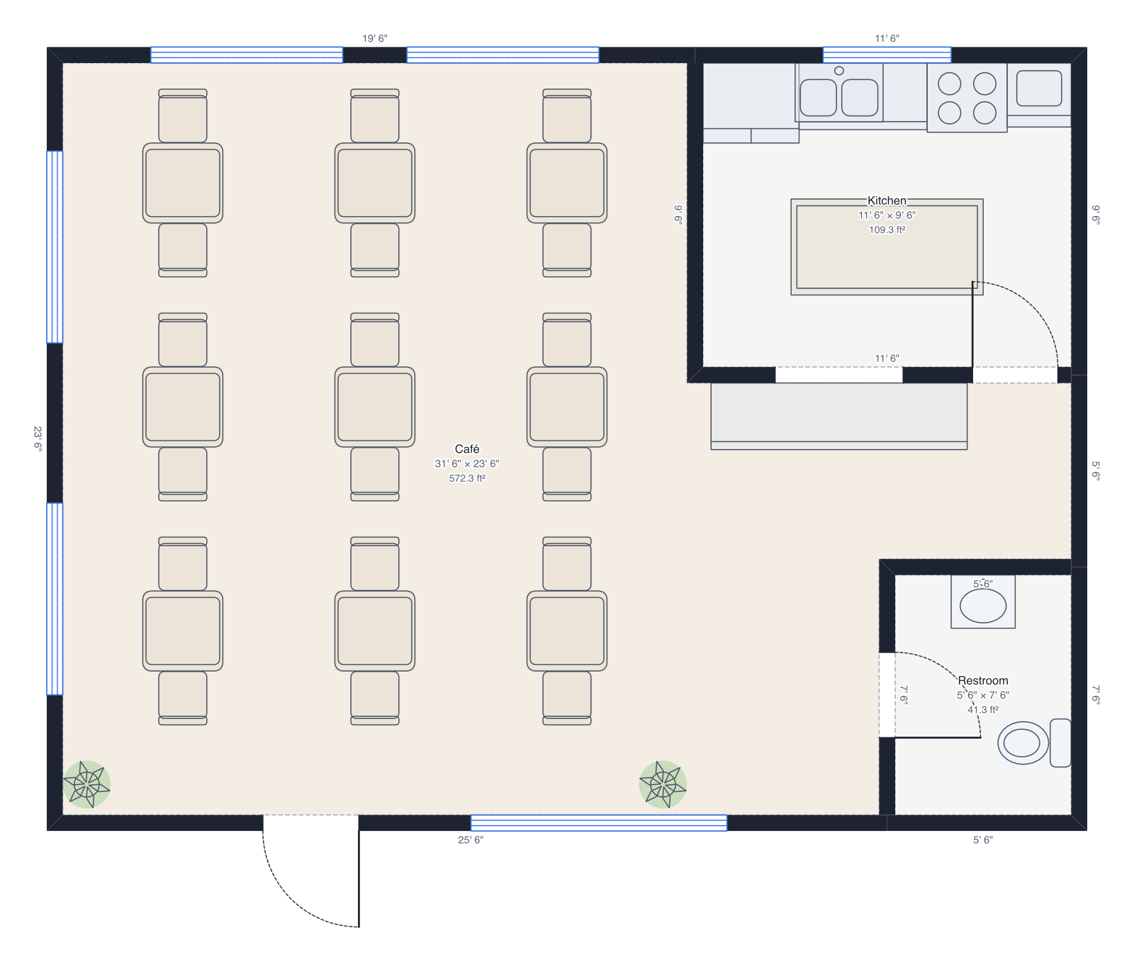 Café floor plan