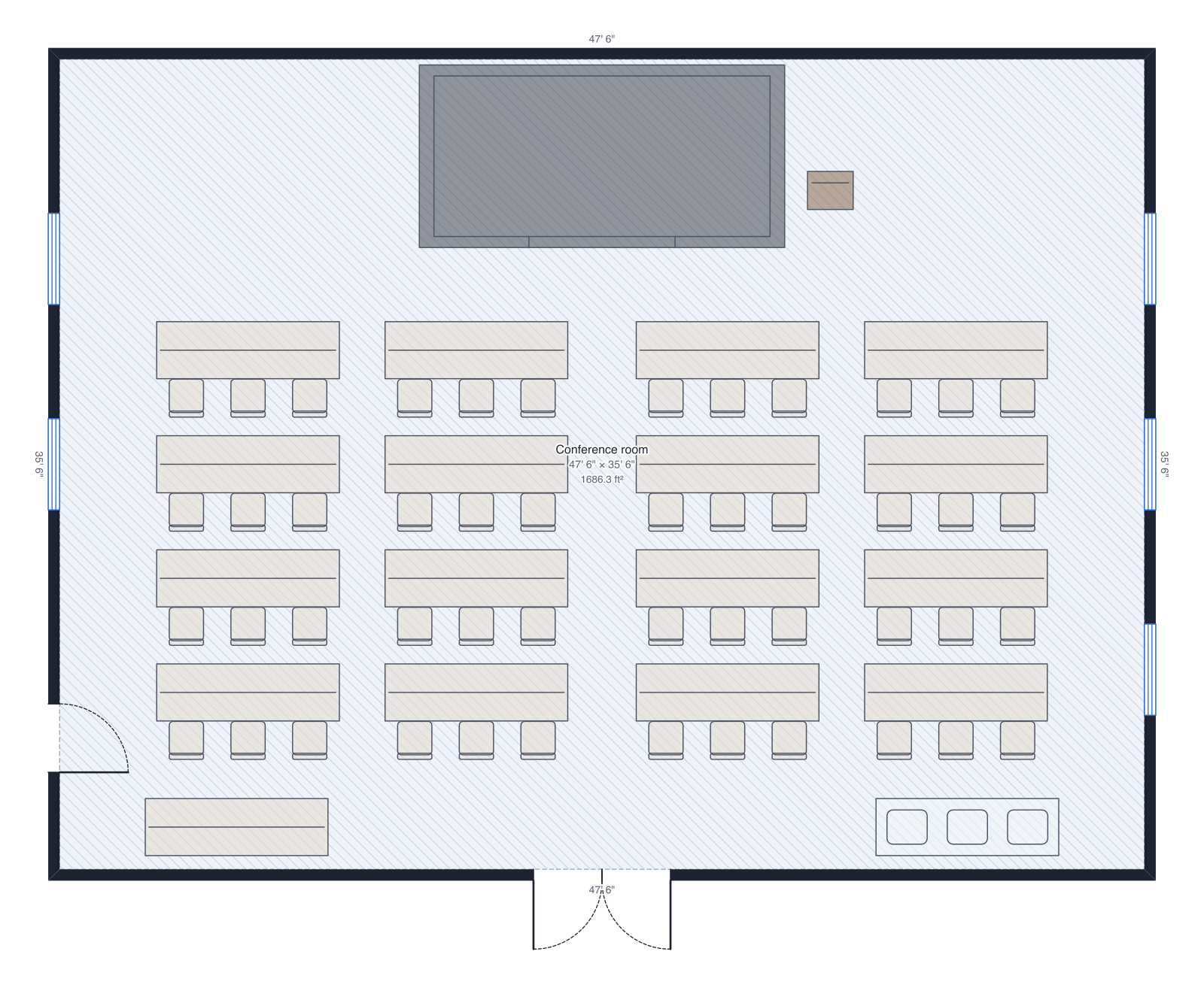 Conference setup floor plan