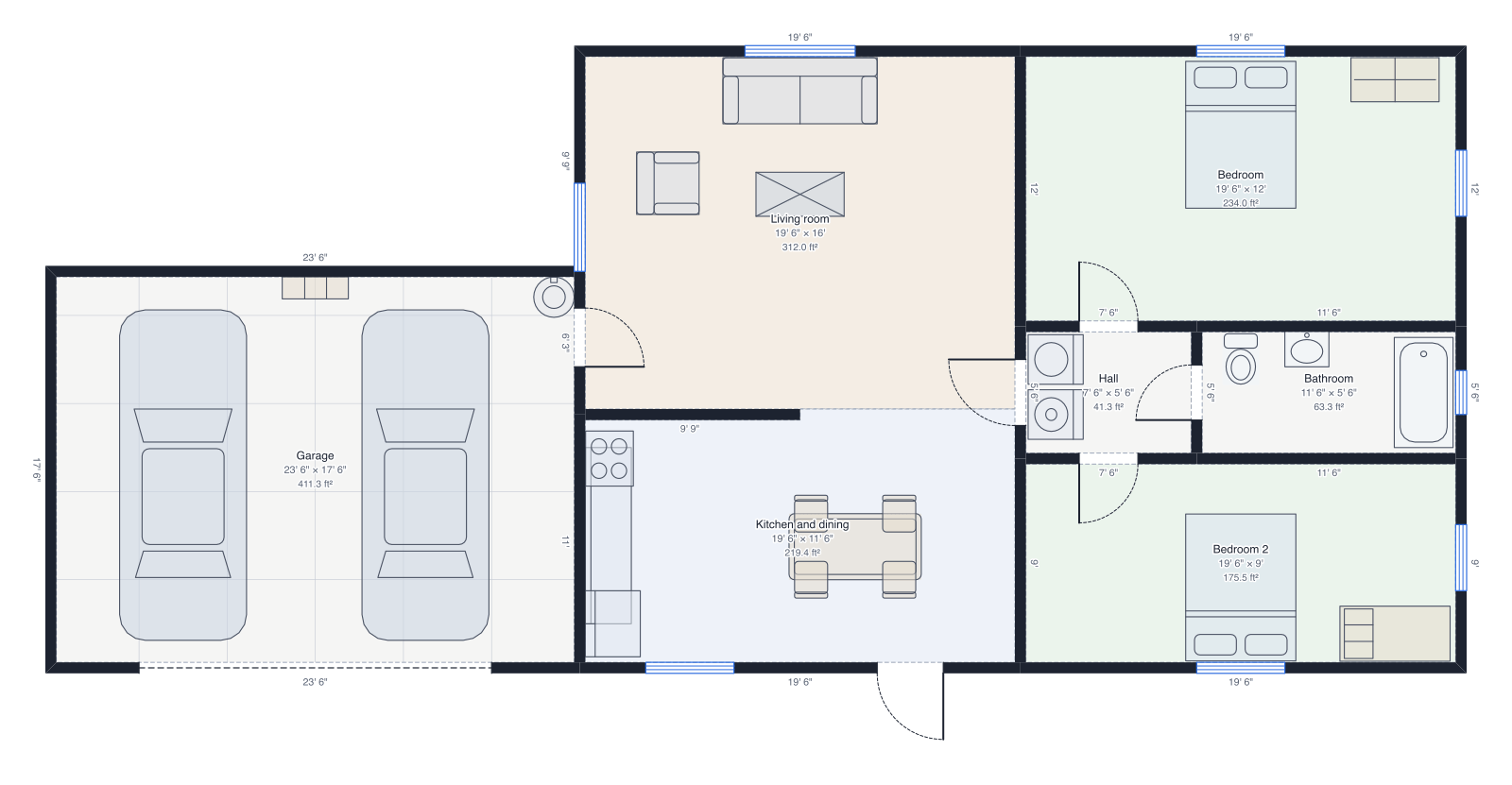 House with garage floor plan