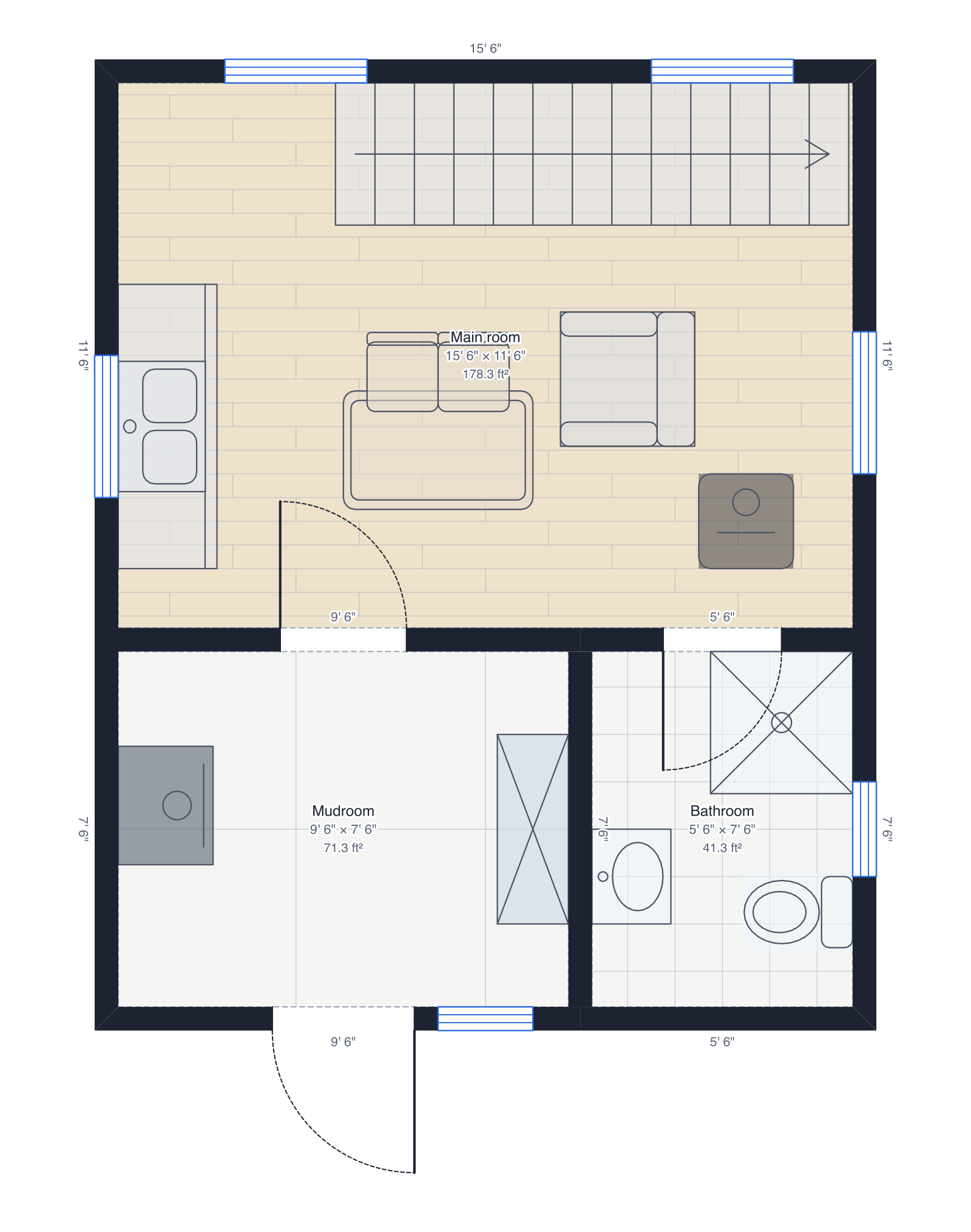 Hunting cabin with loft floor plan