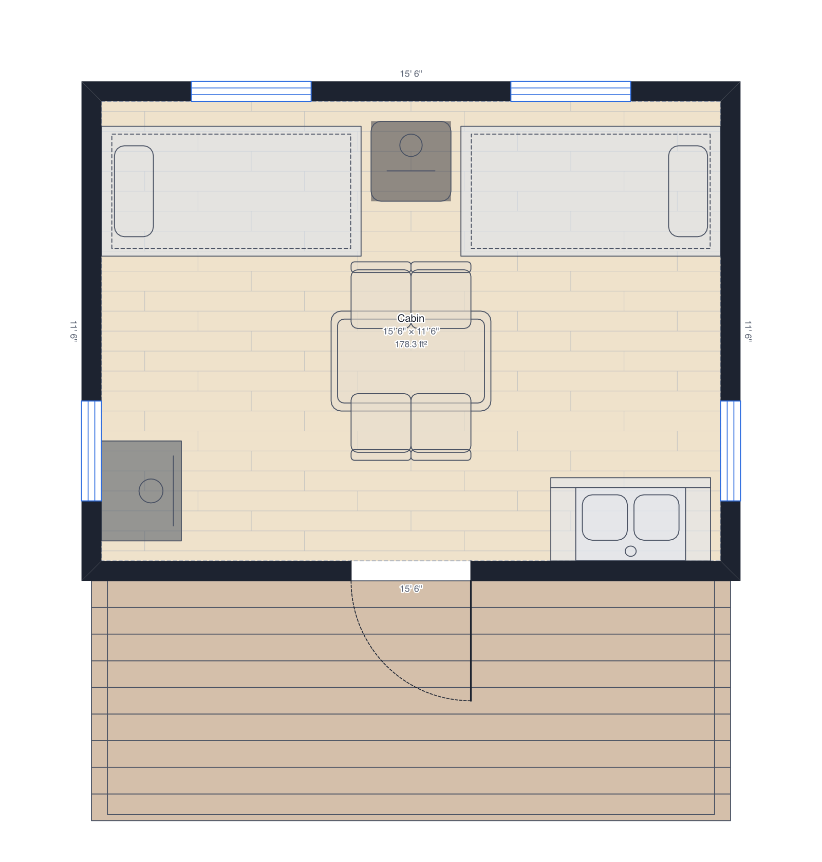Hunting cabin floor plan