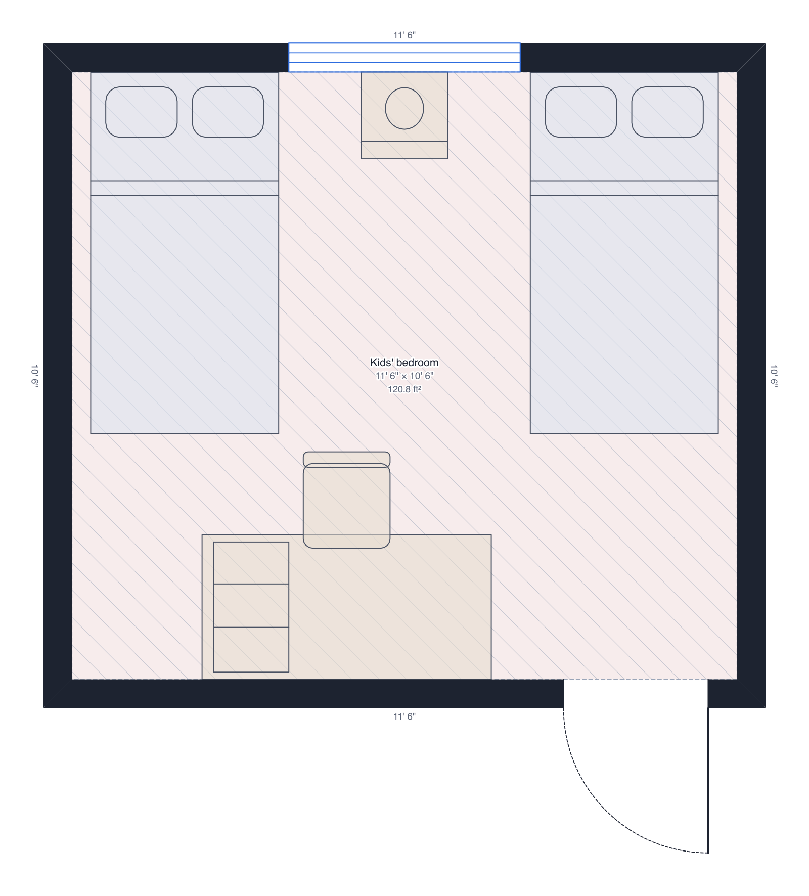 Kids' bedroom floor plan