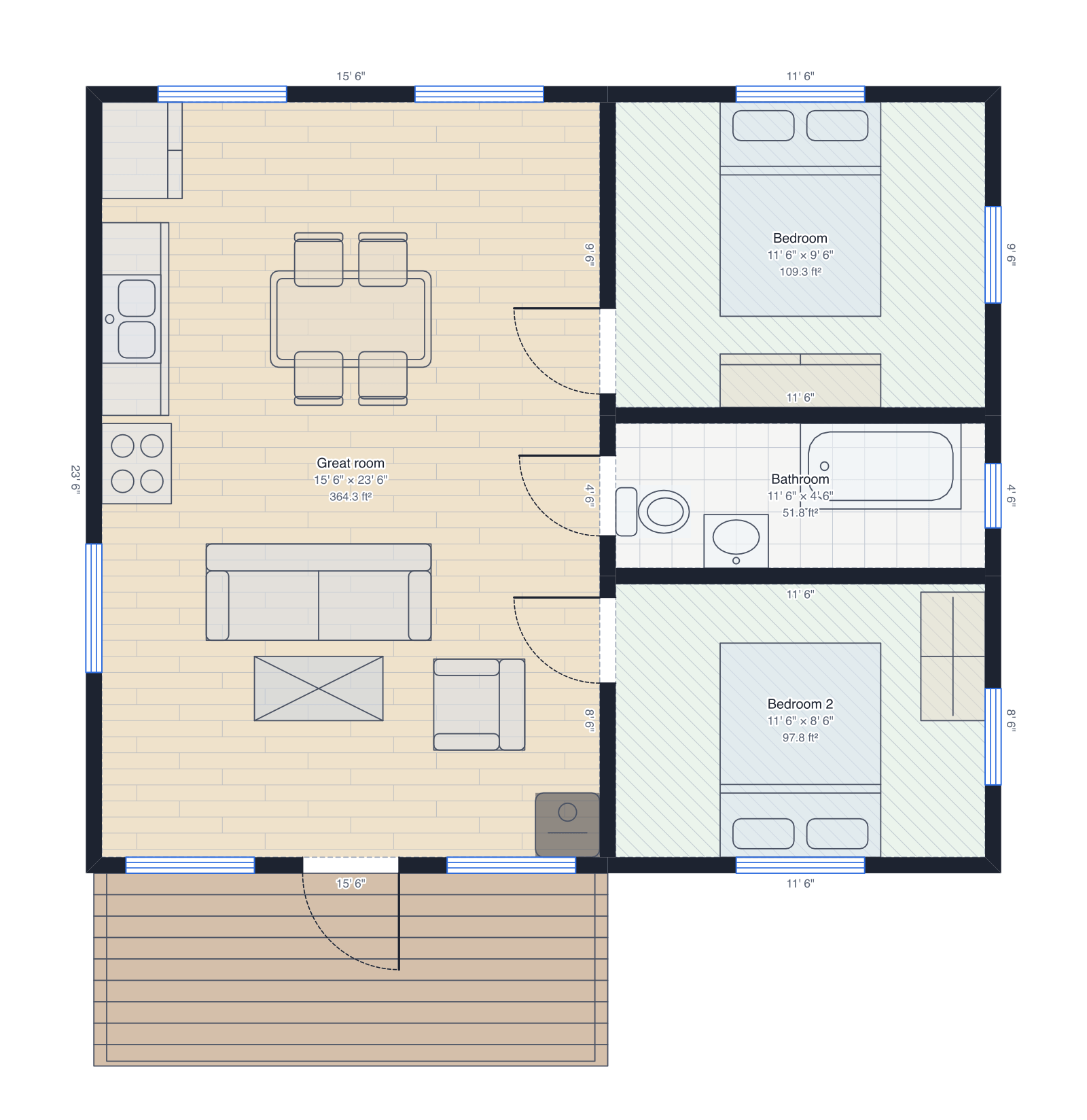 Log cabin floor plan