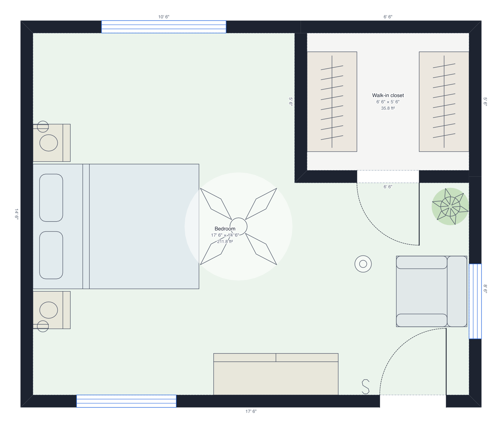 Master bedroom floor plan