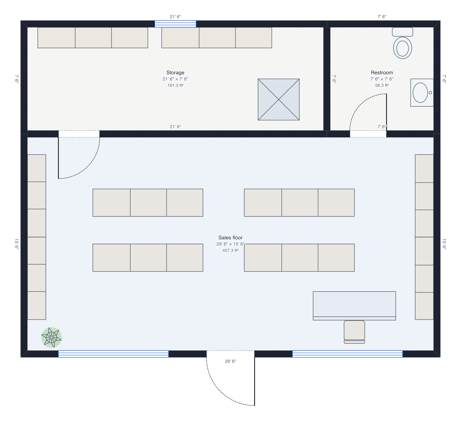 Small shop floor plan