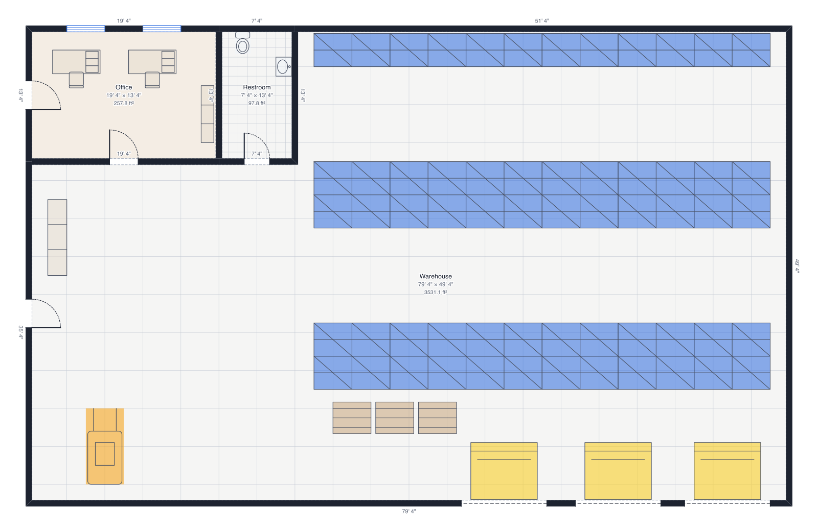 Small warehouse floor plan