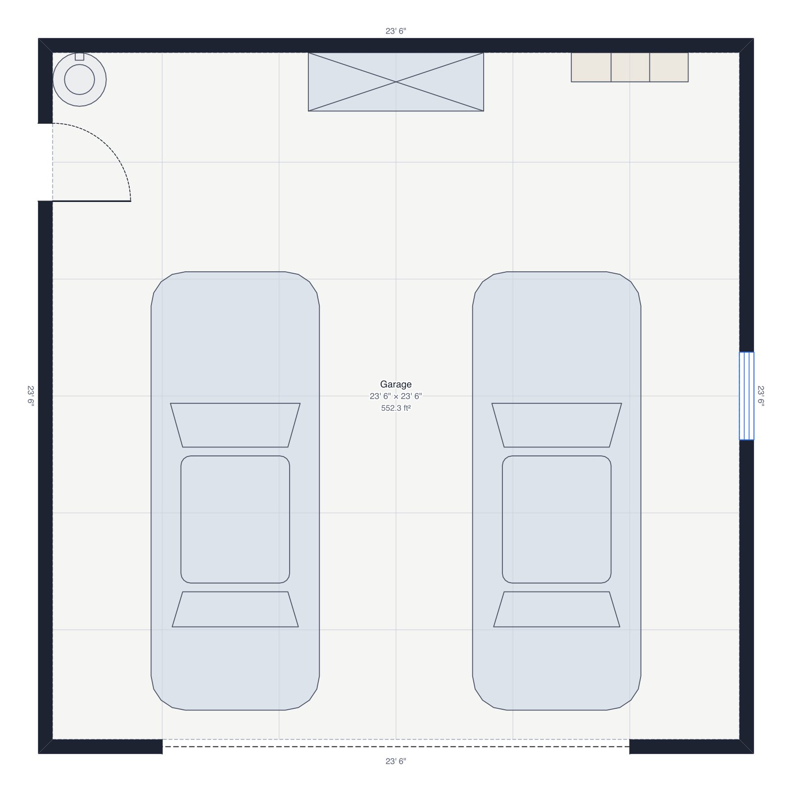 Two-car garage floor plan