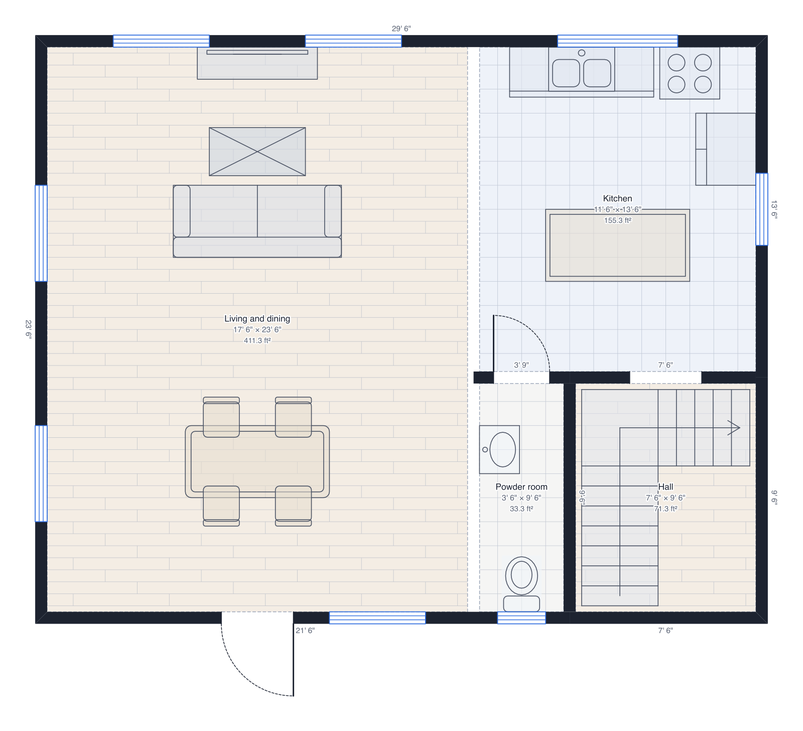 Two-storey house floor plan