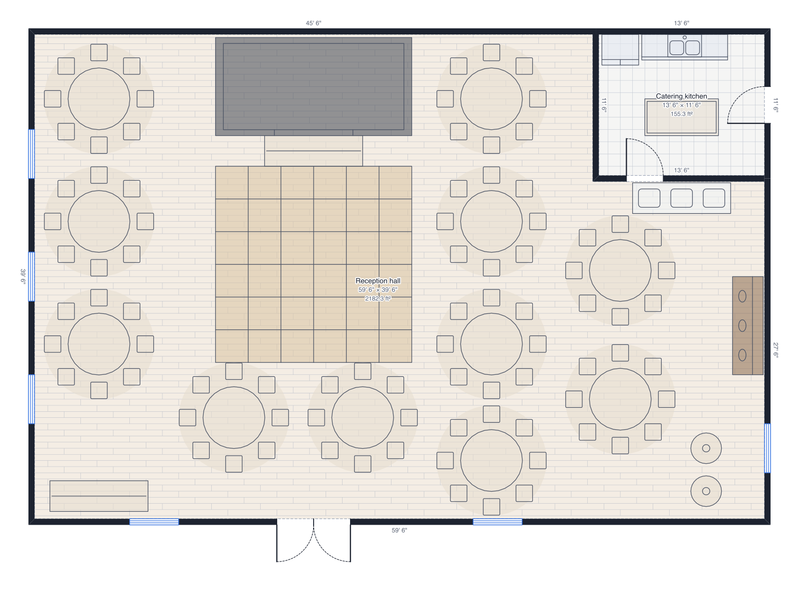 Wedding reception floor plan